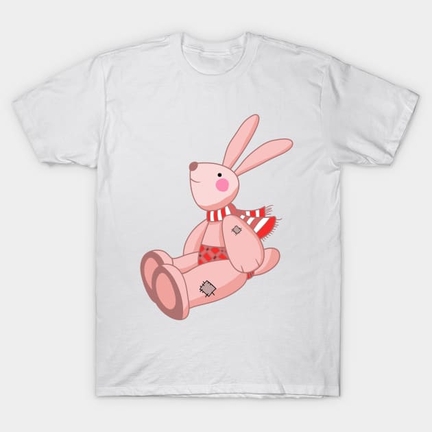 Plush pink hare T-Shirt by kdegtiareva